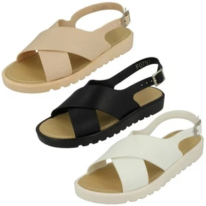 Sandalias Abiertas Para Damas Con Tiras Cruzadas Spot On - Imagen 1 de 28