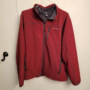 Eddie Bauer Men's Large Red Sandstone Faux Fur Deep Pile Lined Jacket Outdoor - Picture 1 of 9