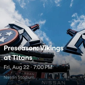 2 Field/Lower Level (5th Row) LL Tickets - Minnesota Vikings @ Tennessee Titans - Picture 1 of 2