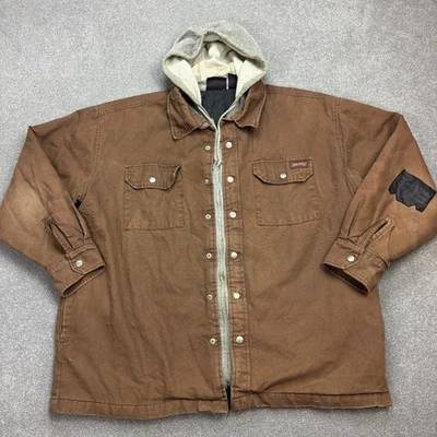 Chaqueta Dickies Adulto Grande Marrón Tareas Lona Ropa de Trabajo Forrada Capucha Abrigo Hombres* Foto 1 de 4