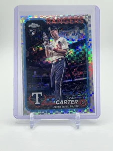 2024 Topps Chrome Update Evan Carter RC X-Fractor Rookie #USC199 Rangers - Picture 1 of 2