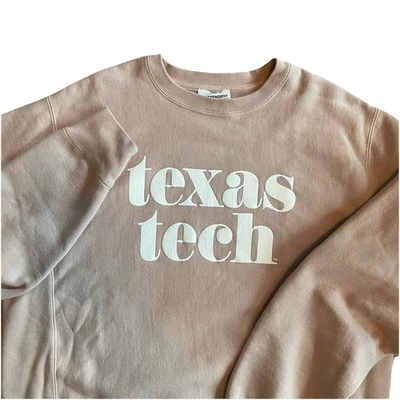 Texas Tech Women’s Medium Sweatshirt Pullover DUSTY PINK Red Raiders Crew Neck - Image 1 of 4
