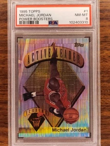 1995-96 Michael Jordan Power Boosters #1 PSA 8 Topps MJ BULLS NM-MT - Picture 1 of 2