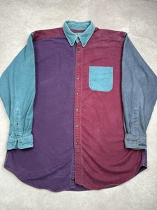 Vintage Woolrich Shirt Mens XL Multicolor Colorblock Button Up Flannel 90s USA - Picture 1 of 17