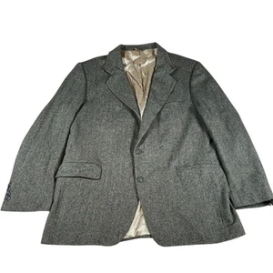Giacca Warren Sewell tweed blazer uomo 44R lana marrone vintage pied de poule USA - Foto 1 di 13