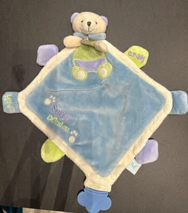 Plat ours bear bar Super doudou bleu violet vert Baby'nat Babynat Crak anneaux - Picture 1 of 3