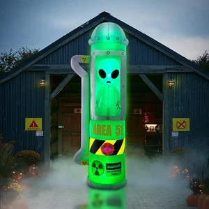 Inflables de Halloween de 8 pies decoración exterior, decoración de Halloween inflable alienígena... - Imagen 1 de 7