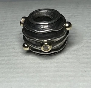 Authentic & Rare Pandora π Dark Line Diamond &14ct gold Charm π 790209D - Picture 1 of 10