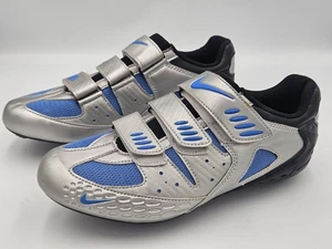Nike Altea II Womens Road Cycling Shoes Carbon Composite Size 8.5 Silver Blue - Picture 1 of 6