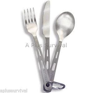 Optimus Titanium Set Posate Leggero 3 Pezzi Escursionismo Zaino Sopravvivenza - Foto 1 di 1