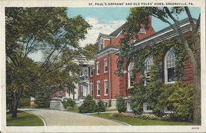 Postcard PA Greenville St Paul's Orphans Old Folks Home Mercer County 1943 - Picture 1 of 1