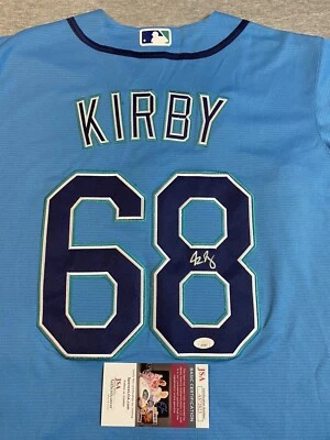SEATTLE MARINERS- GEORGE KIRBY AUTOGRAPH #68 ROYAL NIKE JERSEY JSA AS72823 - Image 1 of 4