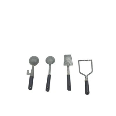 1:6 Vintage Ideal Toys Dollhouse Kitchen Utensils Masher Spatula Scoop Spoon - Image 1 of 4
