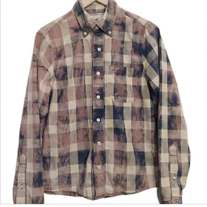 Hollister Custom Bleached Plaid Button Down Shirt - Picture 1 of 14
