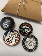 UNISEX CIRCLE AMERICA ROUTE 66 BROOCH BADGE 4 DESIGNS USA COME GIFT WRAPPED