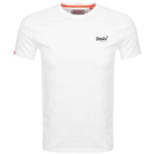 Superdry M100000NS 01C Orange Label Vintage Mens Embroidery T Shirt White