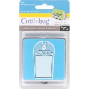 Cuttlebug Halloween Tombstone Die Cut Embossing folder RIP Cemetery Zombie Skull - Picture 1 of 2