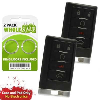 2 Replacement For 2008 2009 2010 Cadillac STS Key Fob Remote Shell Case - Image 1 of 4