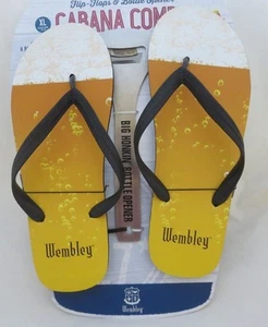 Wembley XL Gold Schwarz Flip Flops Cabana Kombi mit GRATIS Flaschenöffner - Bild 1 von 3
