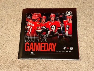 Anaheim Ducks GAMEDAY PROGRAM Mason McTavish Poster 2025 Vs New York Rangers - Image 1 of 3