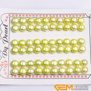 30 Pairs AAA Grade Half Drilled Pearl Button Beads For Earring Jewelry Making