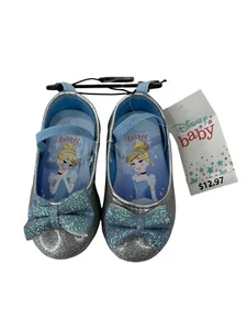 Zapatos para bebé Disney talla 4 azul princesa bebé vestido sin cordones azul brillante - Imagen 1 de 9
