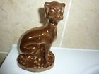 19th Century English Staffs Style Copper Lustre 18.7cm Sitting Greyhound On Base