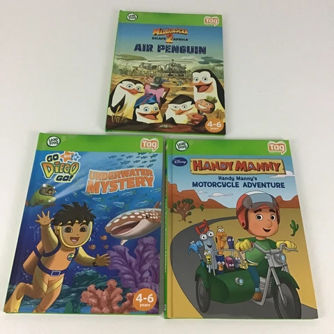 Leap Frog Tag Activity Storybooks Madagascar 2 Handy Manny Go Diego Go Learning Cover