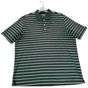 UNTUCKit Men's Size XL Polo Shirt Green White Strip Short Sleeve Casual Relaxed - Picture 1 of 10