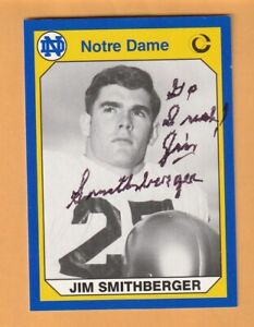 Jim Smithberger Notre Dame Irish AUTO Signed Card Grundy Virginia 9L