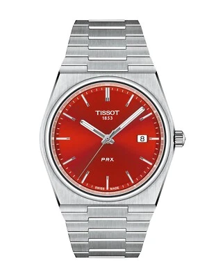 New TISSOT PRX T137.410.11.421.00 Men 40mm Red Dial 100% New with Box - image 1 of 4