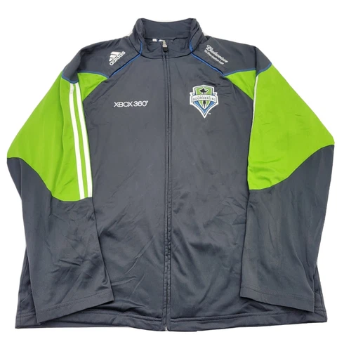 Adidas Climalite Men's Large MLS Seattle Sounders FC L/S Full Zip Track Jacket Cover
