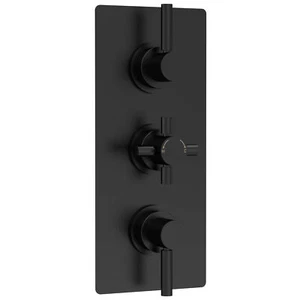 Hudson Reed Tec Pura Concealed Shower Valve Triple Handle - Matt Black - Picture 1 of 5