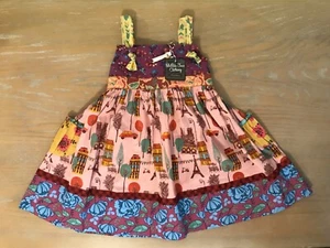 New! Matilda Jane Clothing Girls Summer Dress Pockets Floral/Paris Scene Size 6 - Picture 1 of 8