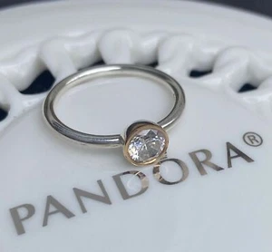 Auténtico anillo circular pequeño de Pandora #191043CZ - Imagen 1 de 7