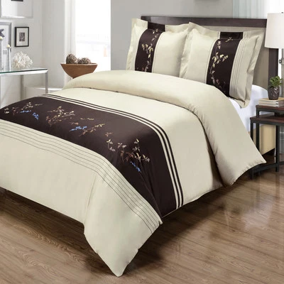 3PC Celeste 100% Combed Cotton Embroidered Duvet Cover Sets - Image 1 of 4