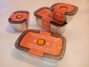 Juego de 4 contenedores de acero inoxidable 304 de camping tapa de sello con botón pulsador almacenamiento de alimentos - Imagen 1 de 10