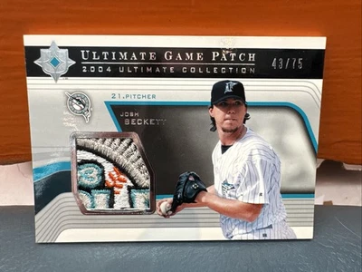 2004 Upper Deck Ultimate Game Patch Josh Beckett Marlins Patch #’d 75 - Image 1 of 4