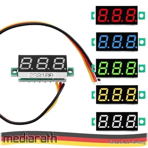 LED Voltmeter Spannung Digital Anzeige 0.28 Zoll 0V-100V - diverse Farben - NEU - Foto 1 di 12