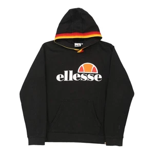 Sudadera con capucha Ellesse Spellout Age 14 - Grande mezcla de algodón negro - Imagen 1 de 8