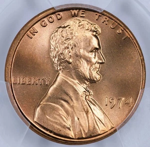 1974-D PCGS MS66RD Lincoln Cent 39282466 - Picture 1 of 3