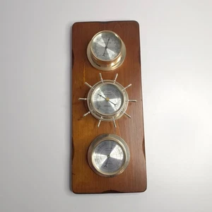 Vintage Springfield Instrument Wooden Wall Mount Weather Station USA Made w/key! - Picture 1 of 6