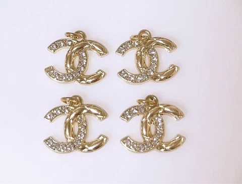 Chanel Vintage Parts Button Charm Gold 4 pieces Set Free shipping Cover