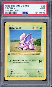 PSA 9 MINT Nidoran 1st Edition Base Set 55/102 Pokemon Card WOTC - Picture 1 of 2