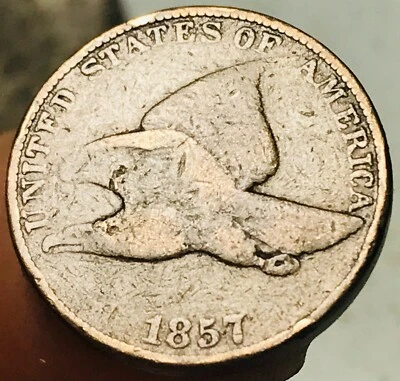 1857 Flying Eagle Cent Penny 1C Ungraded Circulated US Coin CC26683 - Image 1 of 4