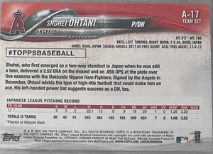 6 NEW 2018 Topps #A-17 Shohei Ohtani Rookie Card Lot NM-MT, 6 Cards - Picture 1 of 2
