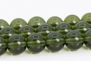 8 mm Echte Natürliche Moldavit Meteorit AAA Tschechische Republik Rund Lose Perlen 15 Zoll - Bild 1 von 3