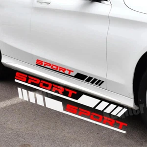 Pair Car Door Side SPORT Sticker Vinyl Decal Reflective Racing Waist Sticker - Foto 1 di 22