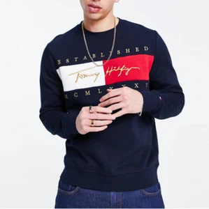 NWT Mens Tommy Hilfiger Fleece Pullover Sweatshirt XS L XXL - Picture 1 of 18