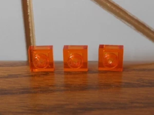 TRANS ORANGE 1x1 plate, single stud genuine LEGO spare parts 3024 x3 - Picture 1 of 2